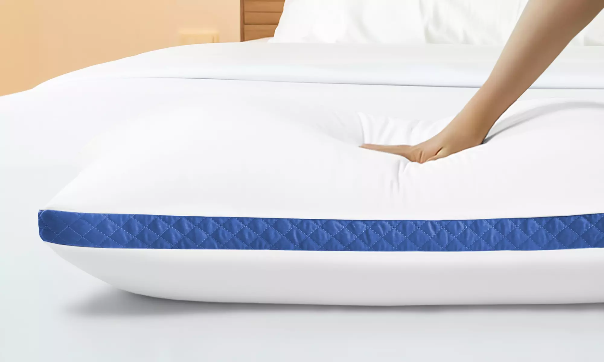 2Pack Gusseted Pillows - Microfiber Breathable Down Bed Pillow Pair by Lux Decor