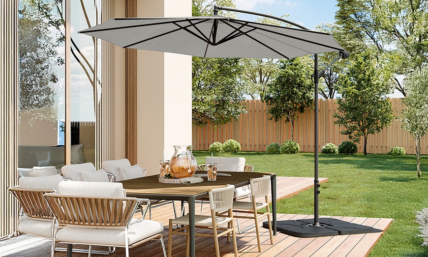 Image 1: 3M Cantilever Parasol with Base 