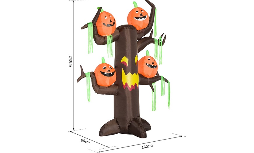 Image 23: HomCom Halloween Inflatable Tree with LED Lights