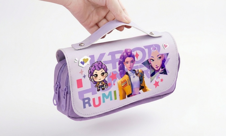 Image 6: Cartoon-Inspired Handheld Pencil Case Stationery Organiser Bag
