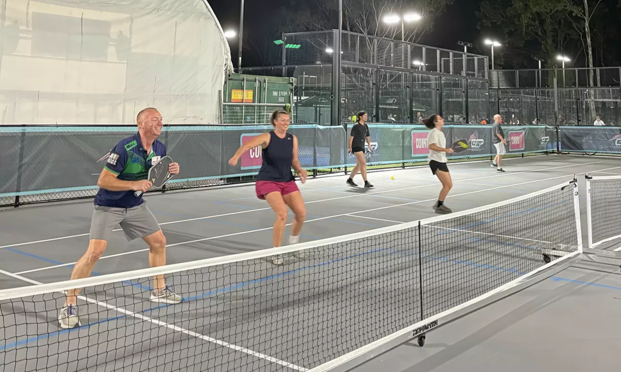 Up to 12 Players: Up to 3 Pickleball Court Hires, 12 Paddles, 9 Balls