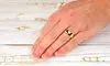 Stainless Steel Gold Plated Wedding Band Ring (6mm)