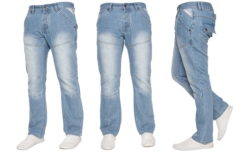 Image 3: Enzo Men's Straight Fit Jeans in Choice of Colours