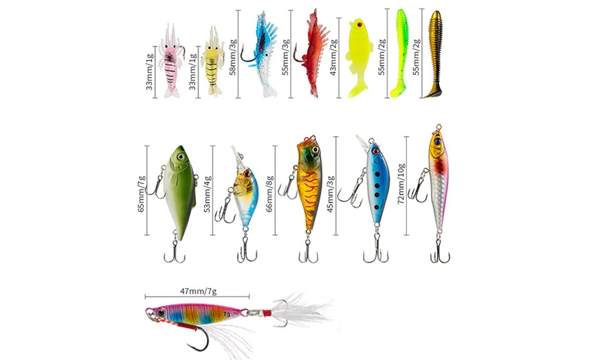 Image 4: 24-Piece Fishing Lure Gift Set with Assorted Sizes and Shapes