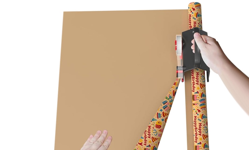 Image 4: Two-Pack 2-in-1 Wrapping Paper Cutter and Tape Dispensers