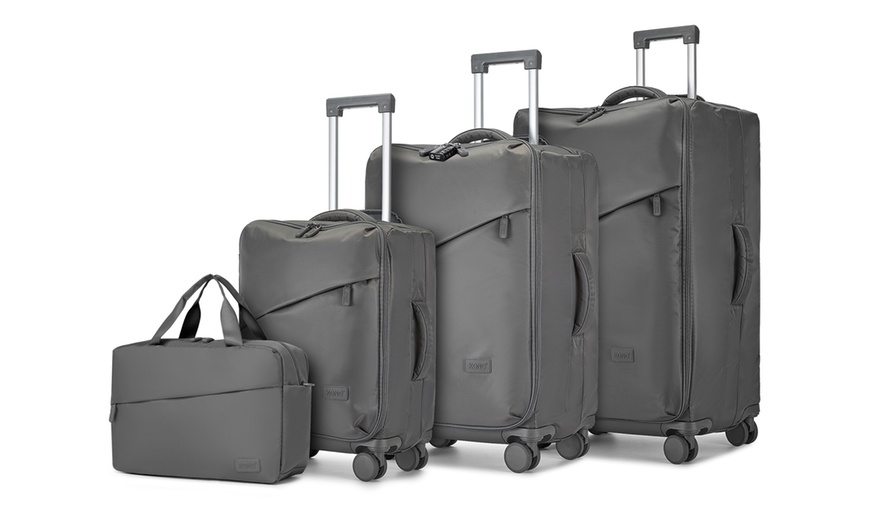 Image 3: Four Piece Soft Shell Suitcase and Travel Bag Set