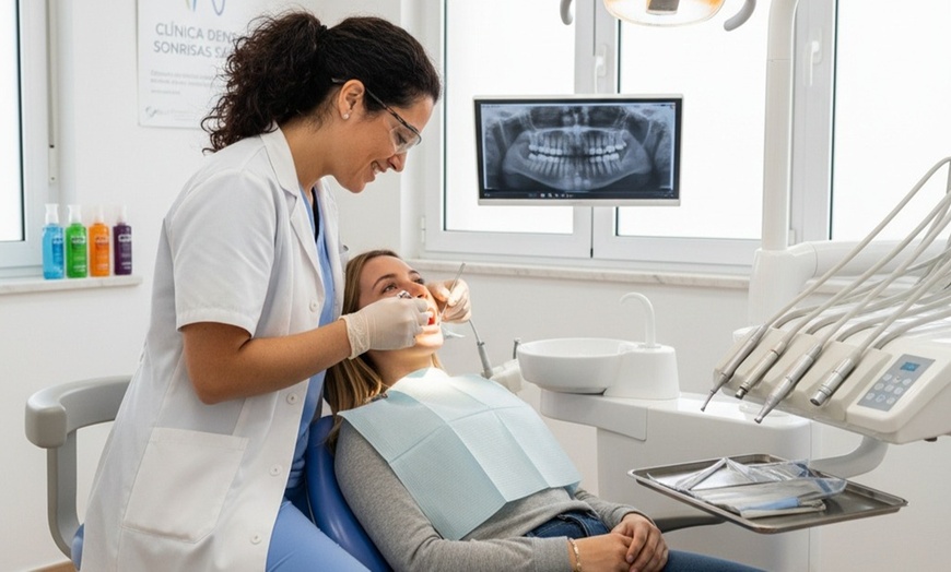 Image 1: Limpieza bucal con diagnóstico, pulido y revisión para una persona