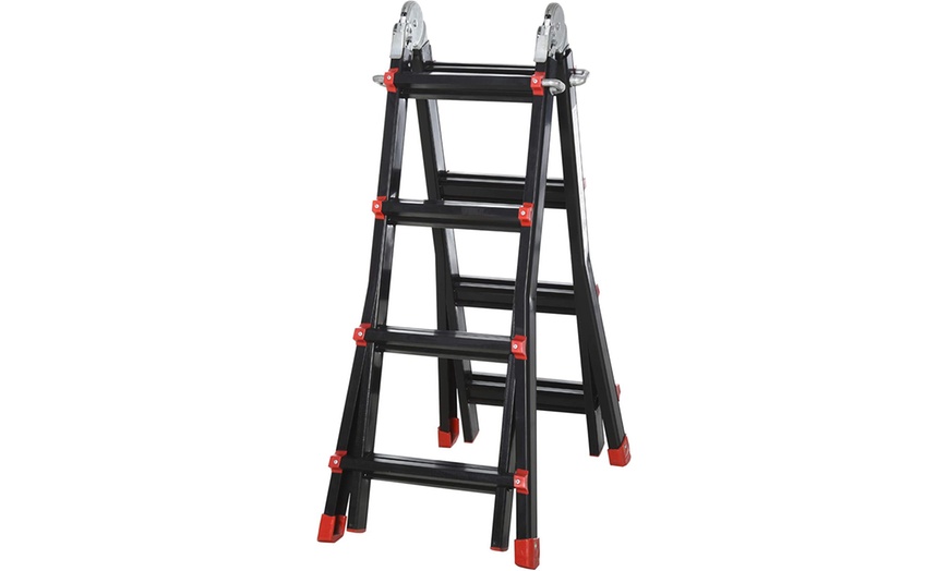 Image 2: HomCom Telescoping Ladder