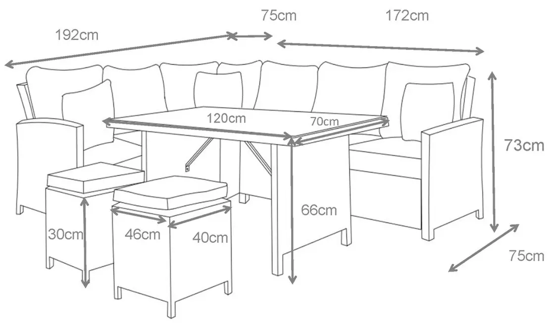 Home Deluxe Rattan-Sitzgruppe „Bahia“