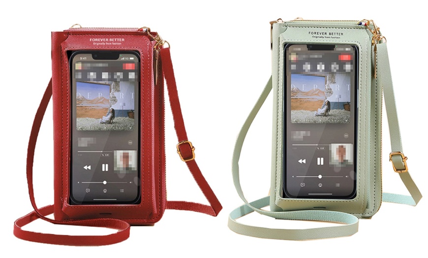 Image 33: Waterproof Crossbody Phone Bag with USB Charger Port