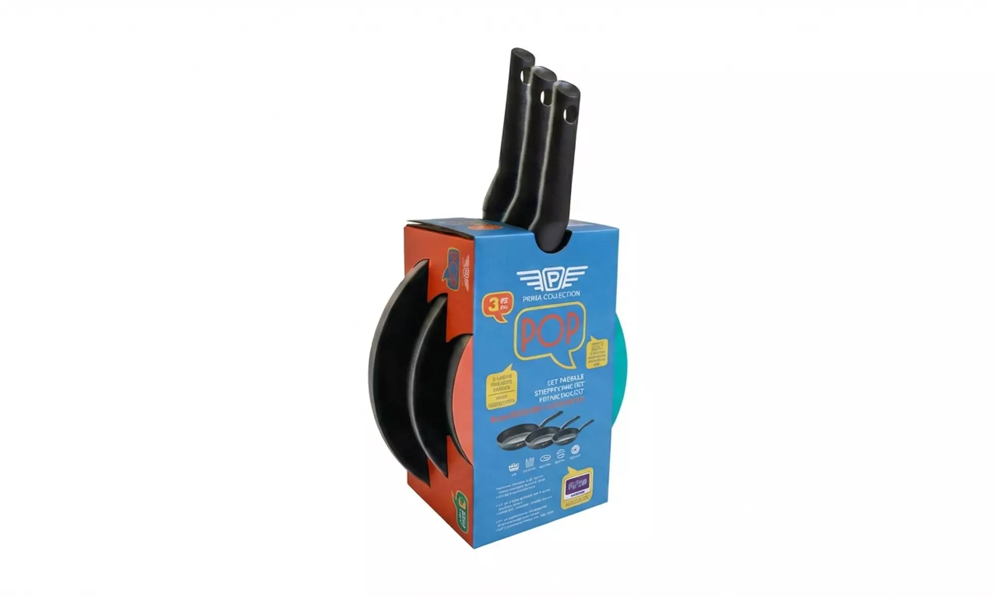 Tris di padelle antiaderenti in alluminio forgiato Pintinox