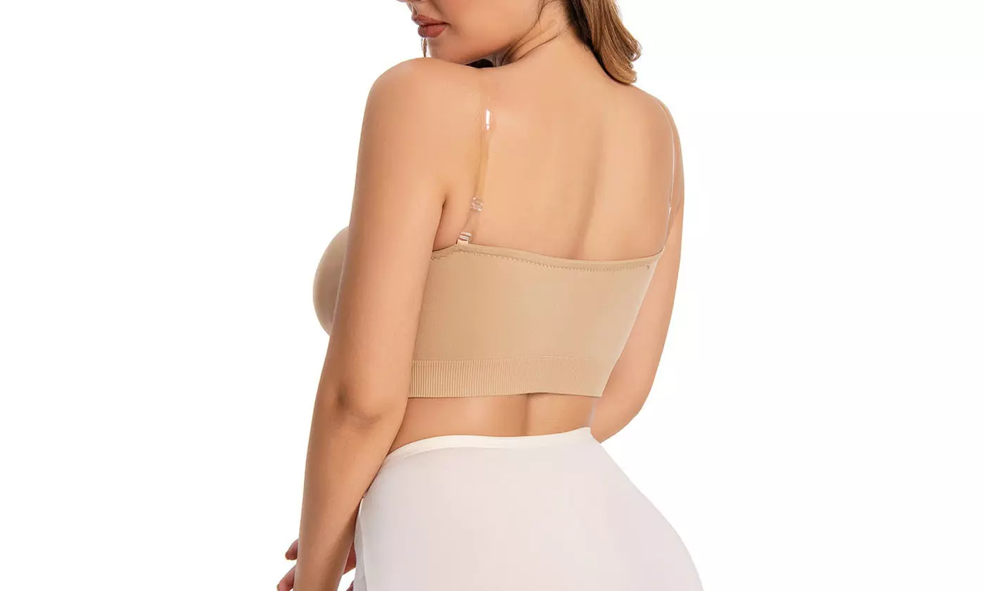 Women Strapless Bralette Seamless Bandeau Padded Tube Top Bra