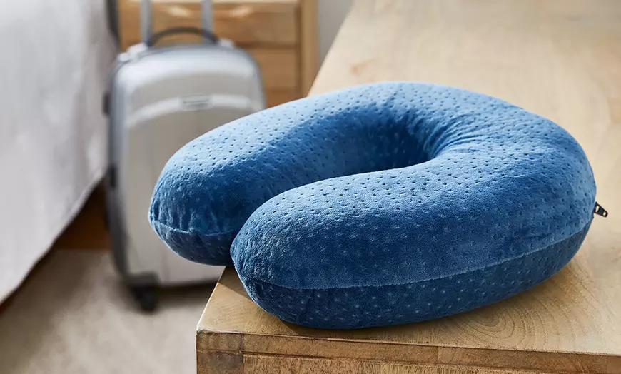 Image 2: PIKOLIN - Almohada de viaje viscoelástica, transpirable y suave con funda lavable