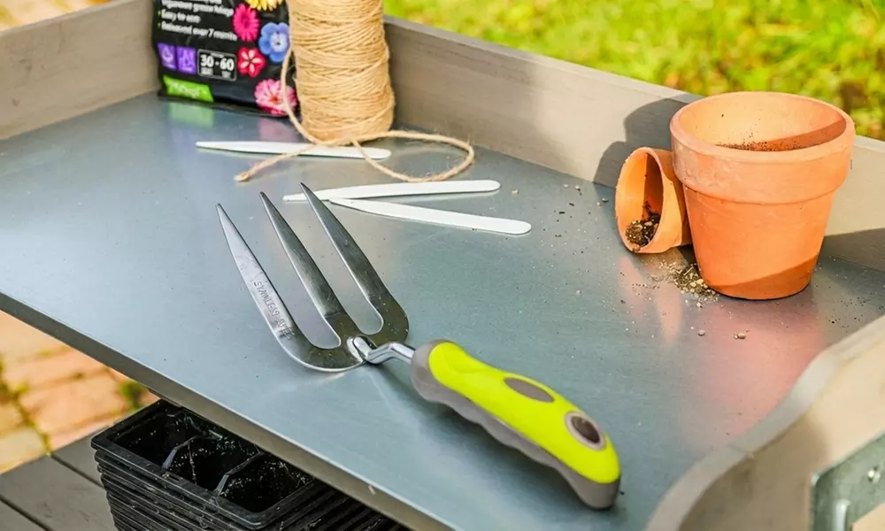 5-Piece Garden Hand Tool Set - Stainless Steel with Soft Grip Handles