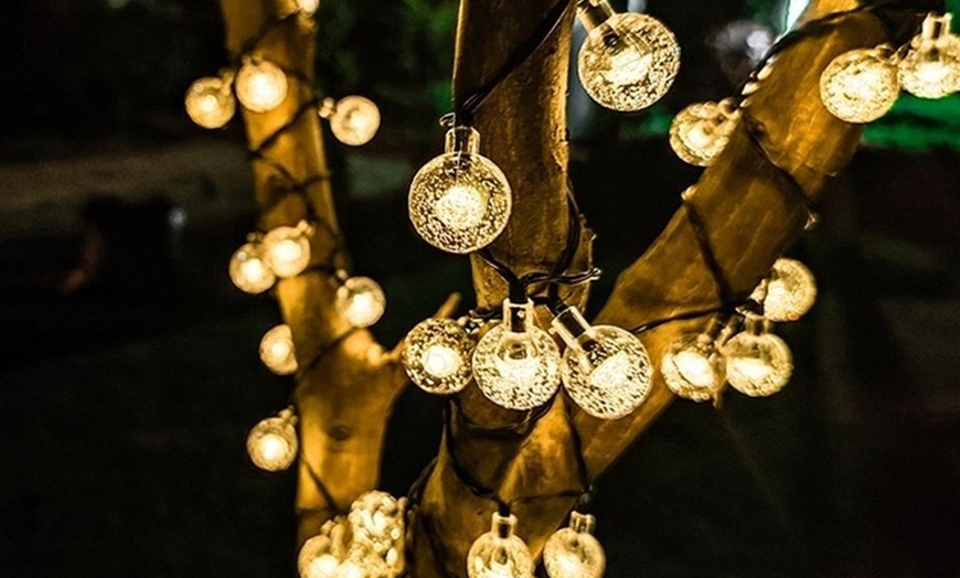 Image 7: 50 LED Multi-Coloured Solar Garden String Light-Multi-color/Warm/White