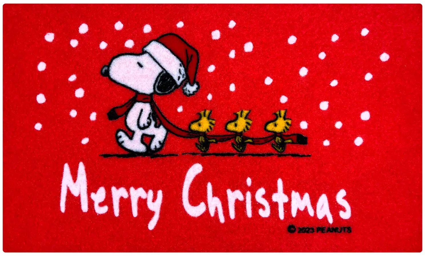 1 of 2 Snoopy deurmatten in kerst-ontwerp