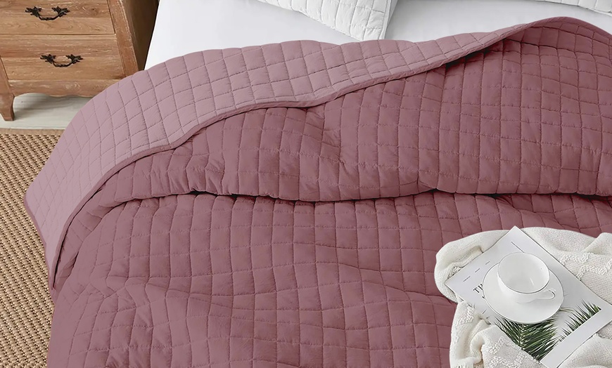 Image 23: Italian 4-Season Two-Tone Hypoallergenic Quilt