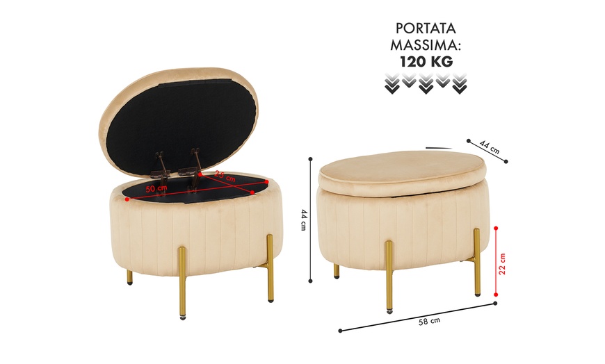 Image 4: Pouf contenitore a divanetto