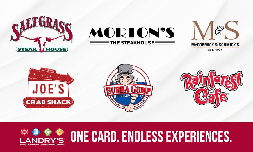 Image 1: Save on $50 or $100 Landry’s Multi-Brand Restaurant eGift Card