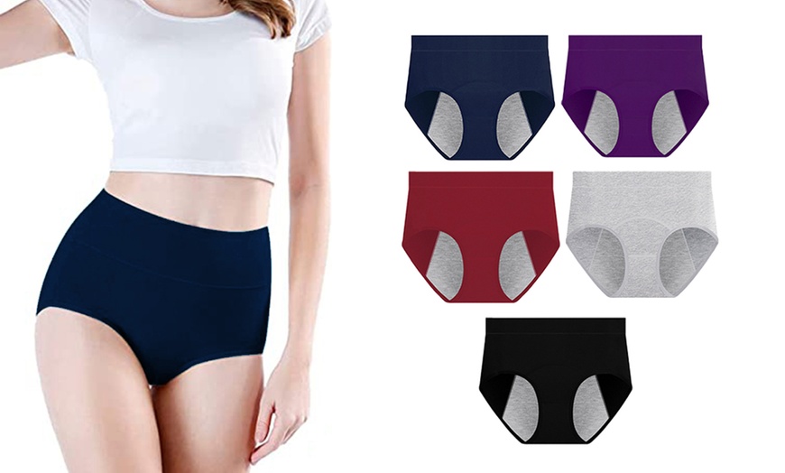 Image 2: 5er-Set Mid-Waist Menstruationsunterhosen 
