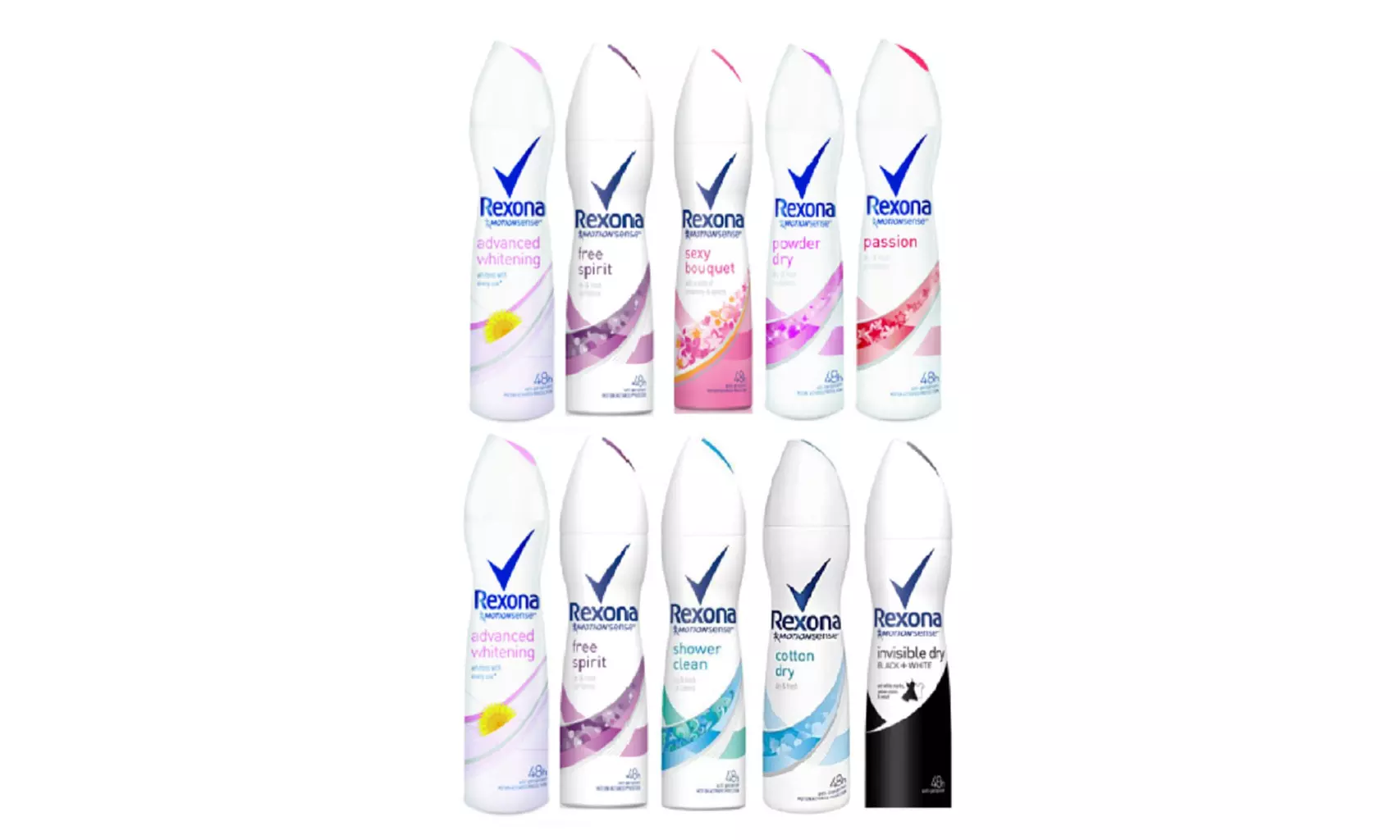 10-Pack Woman Rexona Anti-perspirant Deodorant Body Spray