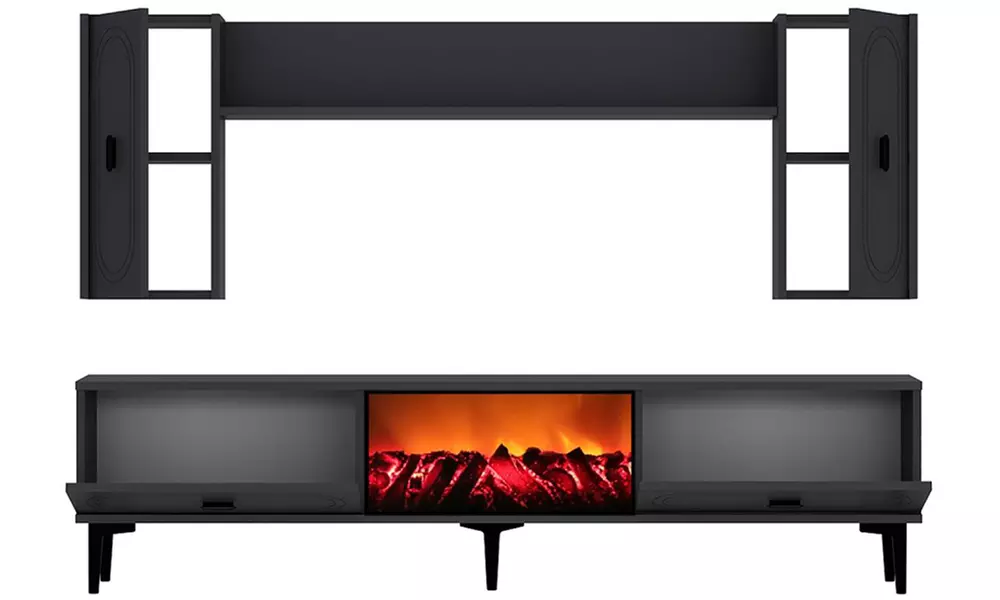 Meuble TV avec cheminée LED 150 cm Kocoon