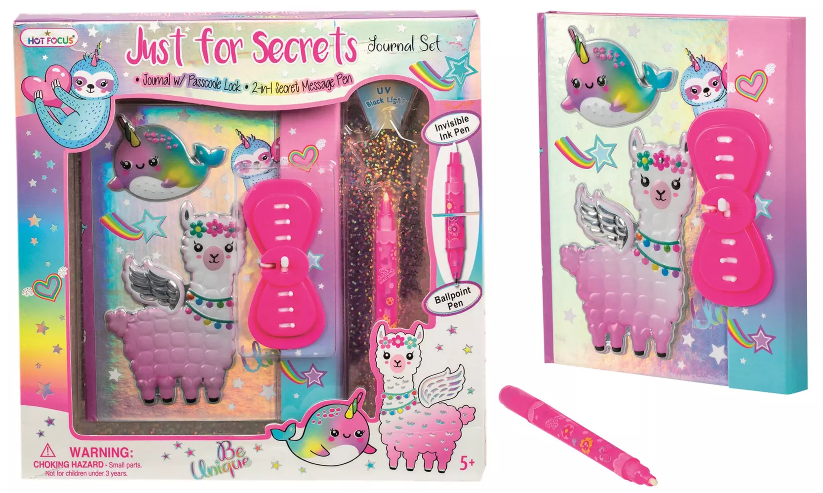 Carnet secret Lama avec un stylo magique pour les enfants - Primary Image