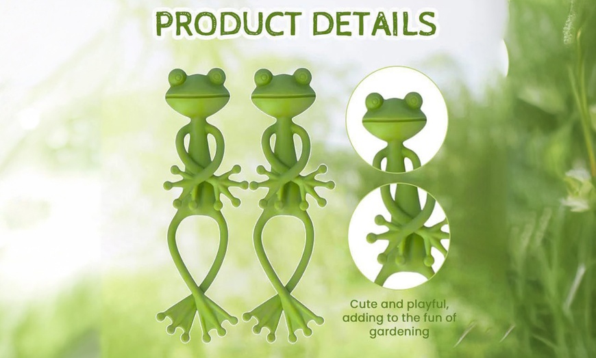 Image 2: 5Pcs Frog Plant Support Stands