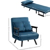 Image 5: HomCom 4-in-1 Velvet-Feel Single Chair Bed