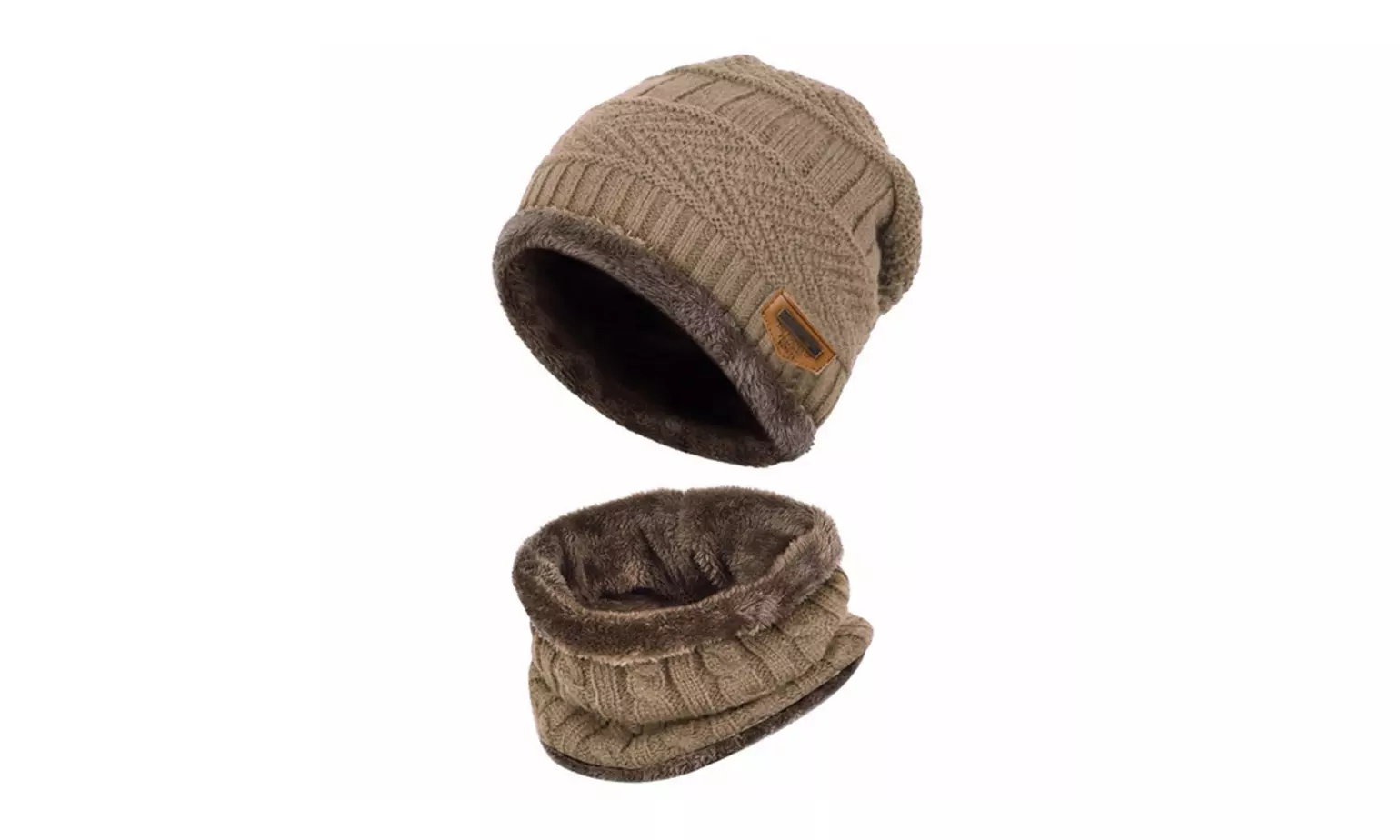 2-Piece Winter Knit Beanie Hat & Scarf Set for Men & Women