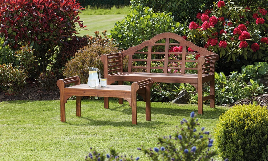 Image 1: Acacia Lutyens Garden Furniture Set