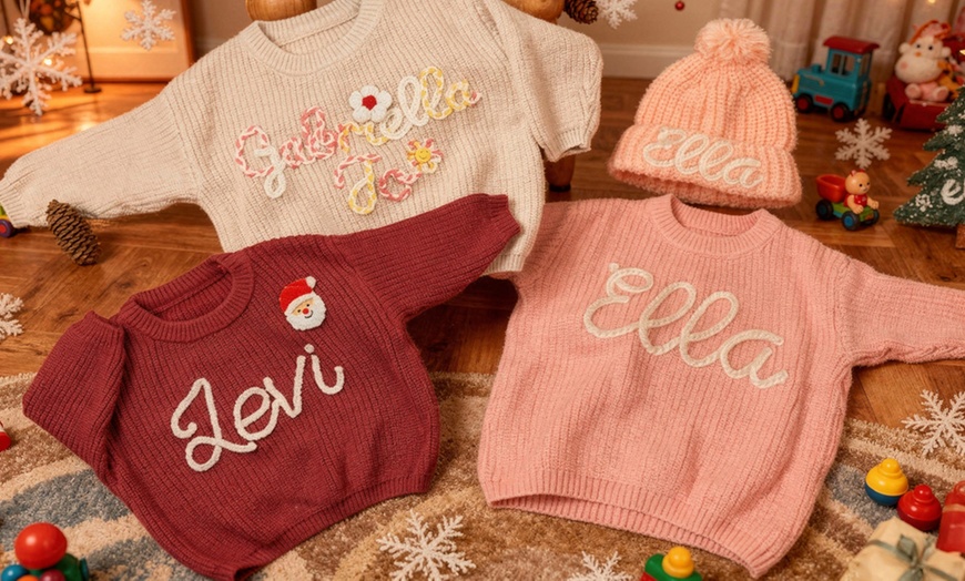 Image 6: Personalized Embroidered Baby Sweaters by Justyling Up to 82% Off