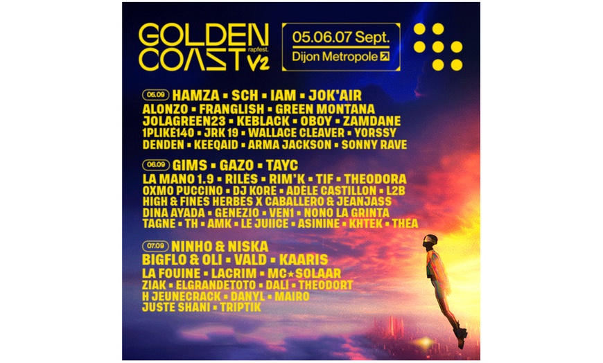 Image 1: Accès au Golden Coast Festival 2025 : 3 jours de rap XXL à Dijon