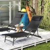 Image 10: Outsunny Set of Two Adjustable Back Sun Loungers 