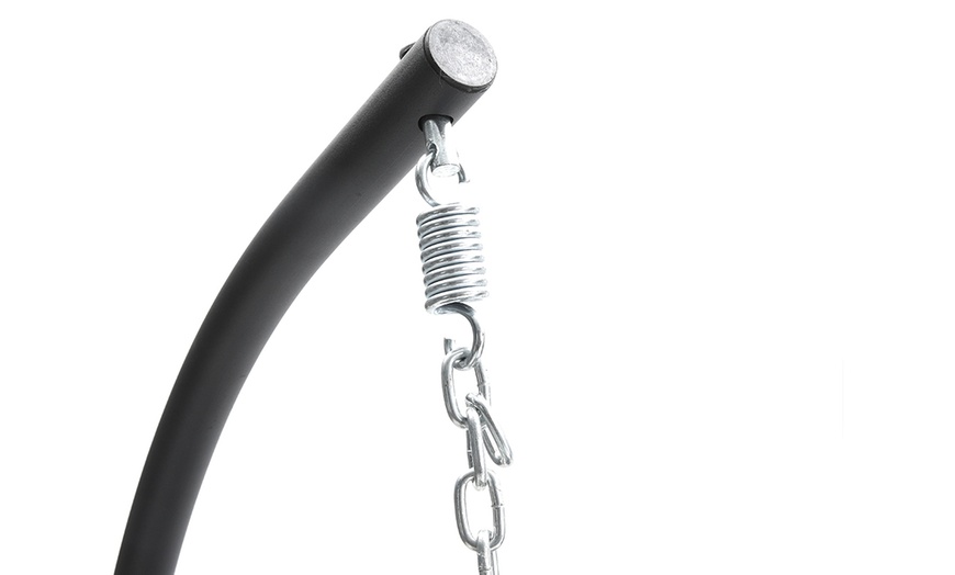 Image 35: Outdoor Cosy Rattan-Effect Hanging Egg Chair with Cushion