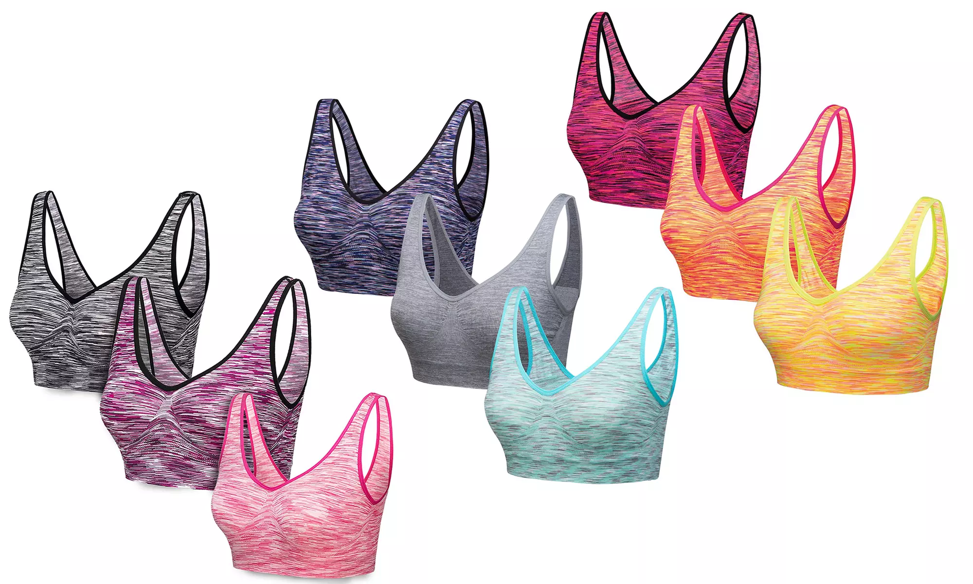 Three- or Nine-Pack of Marl Comfort Seamless Bras - Primary Image