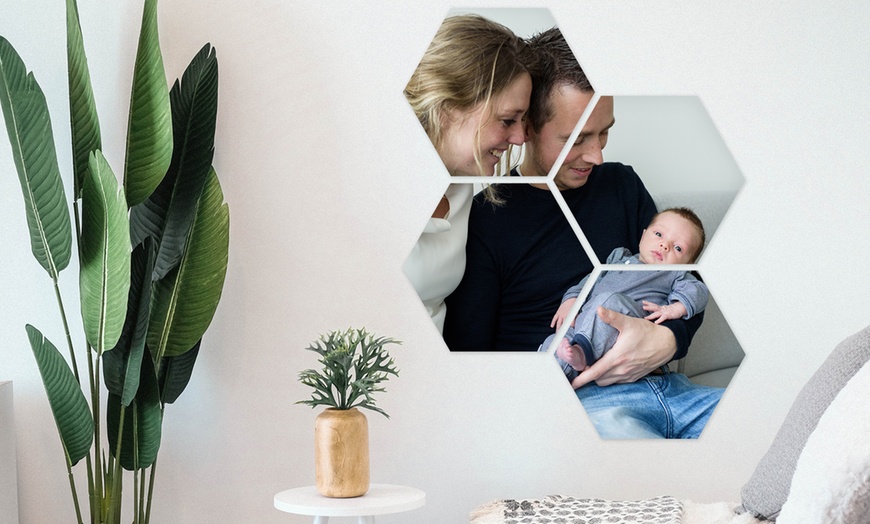 Image 2: Personalisierbare Foto-Wandbild über 5, 6, 8 oder 12 Hexagone