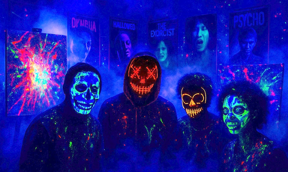 Halloween Glow Splatter Art Party for One, Two, Four, or Six People