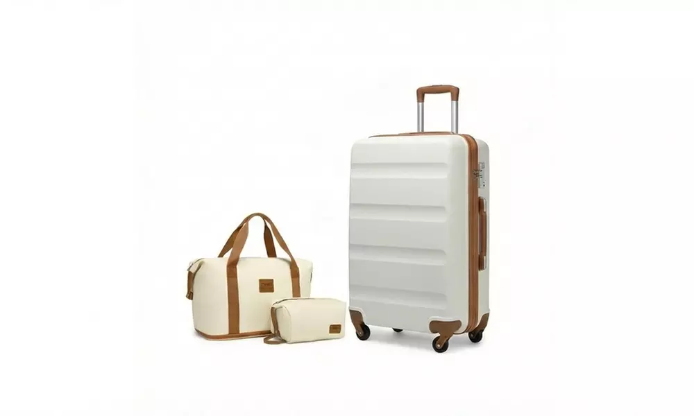 Monaco Hardshell Luggage with Travel Accessories Set - Durable ABS Suitcases with TSA Locks