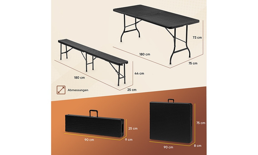 Image 3: Ensemble de 2 bancs et d'1 table de pique-nique Veska