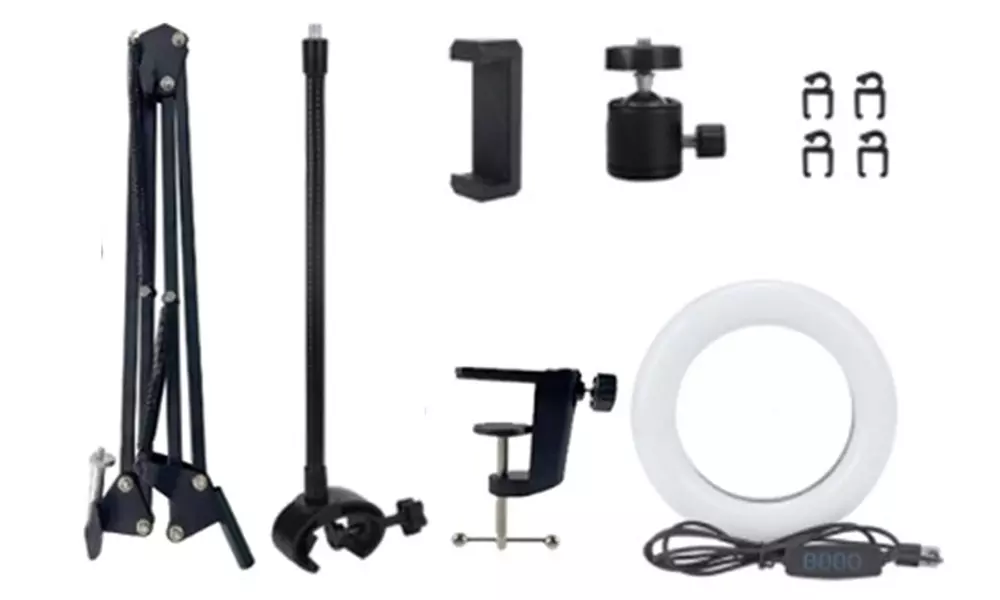 Support de téléphone suspendu avec anneau lumineux