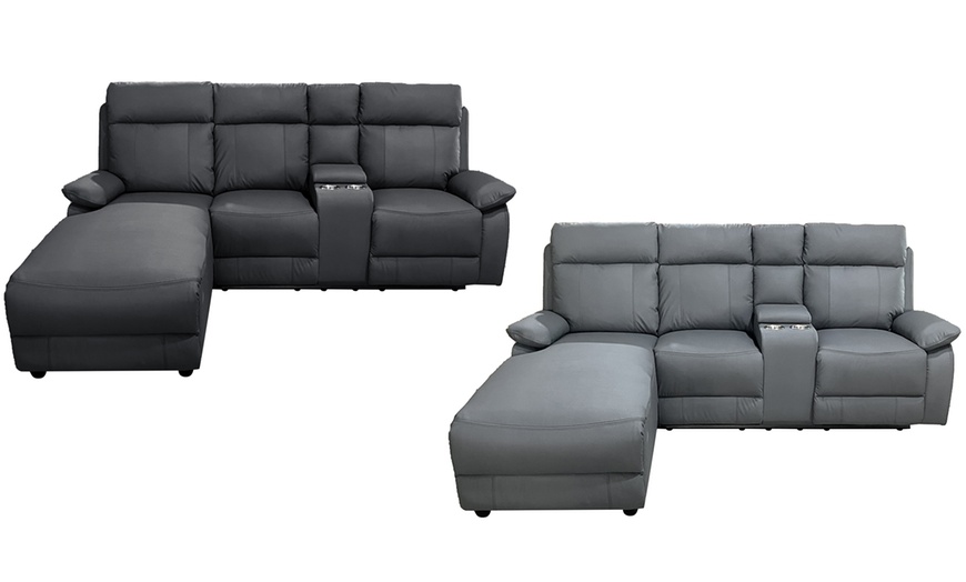 Image 2: DS Living Sorento 3 Seater Leather Corner Reclining Sofa