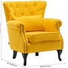 Image 6: Living And Home Yellow Upholstered Buttoned Wingback Armchair