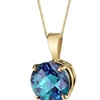 Image 2: 14k yellow gold plated 2 Ct Round Alexandrite 18 Inch Necklace