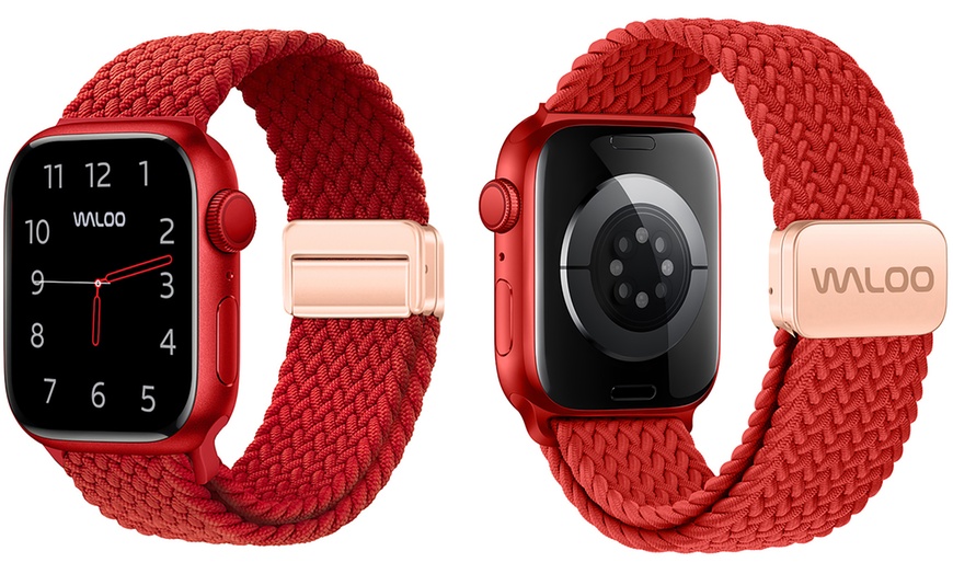 Image 15: Waloo Braided Nylon Magnetic Loop Band For Apple Watch- (Size & Color)