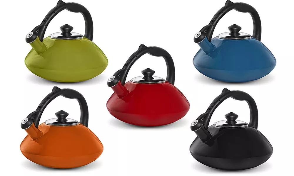 Osaka Coffee Enamel-Coated Whistling Tea Kettle (3 Qt.) - Primary Image