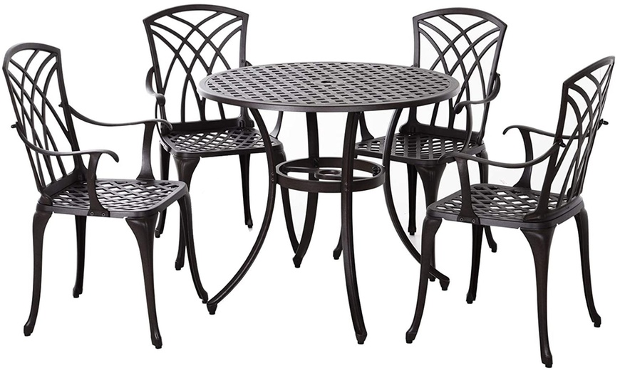 Image 6: Outsunny Outdoor Table and 4 Chair Set