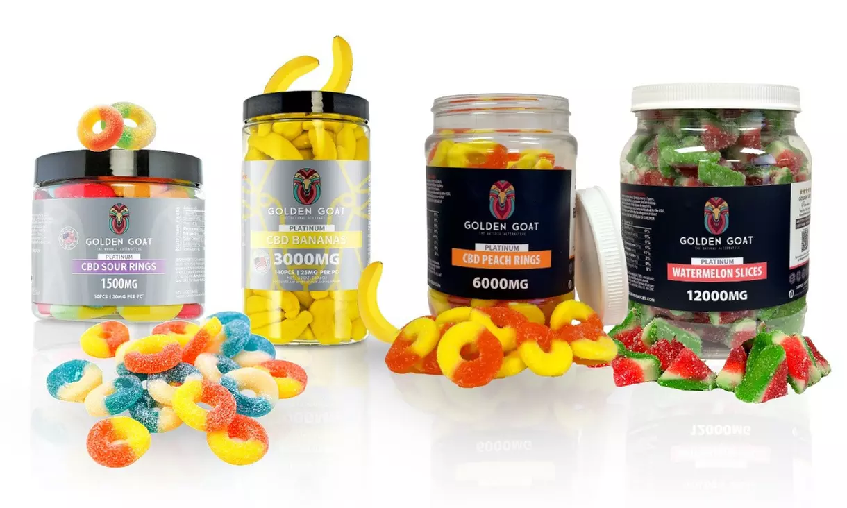 3000MG - 12,000MG Premium Grade CBD Infused Gummies by Golden Goat - Primary Image