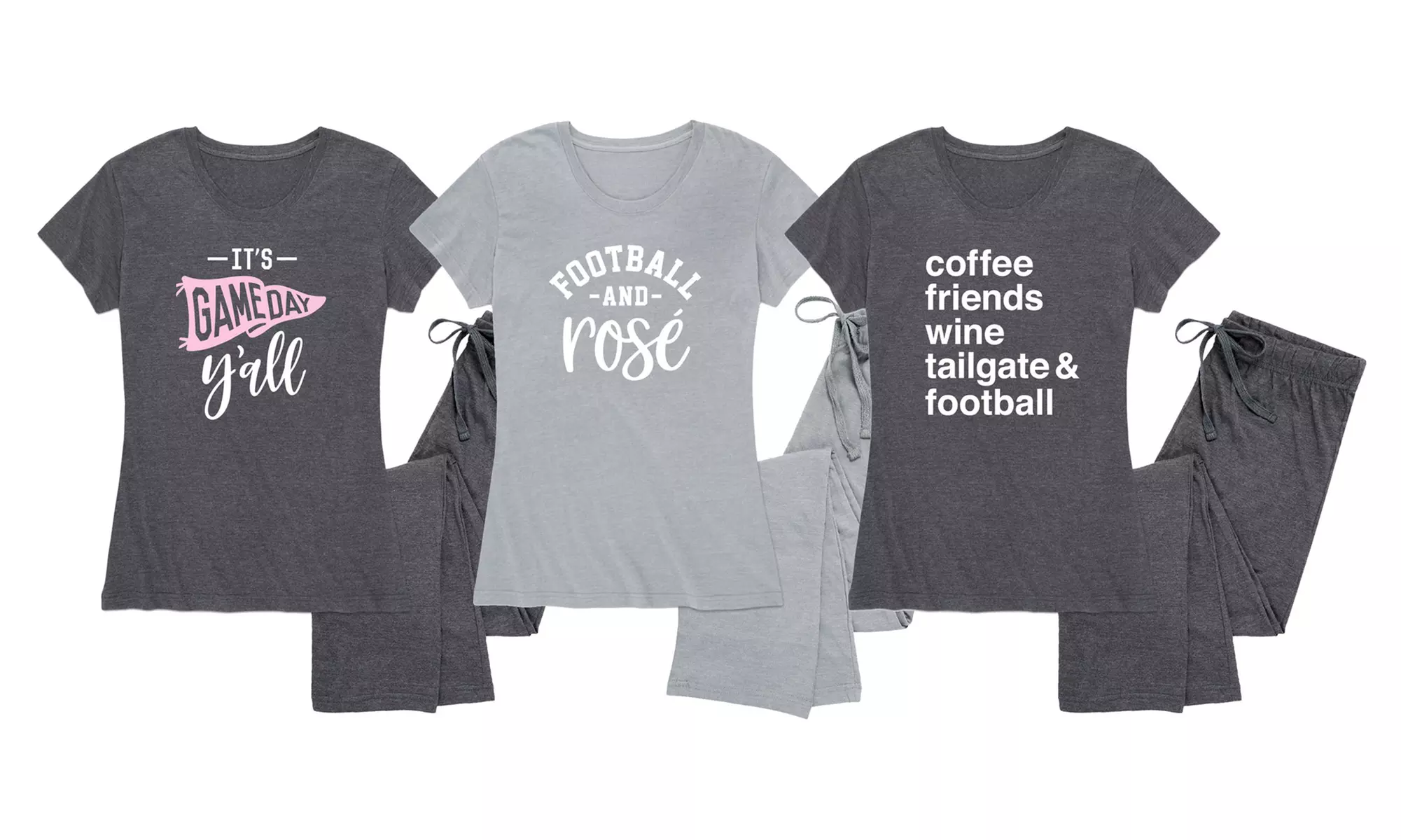 Instant Message Women's Girly Football Lounge Pajama Set (2-Piece) - Primary Image