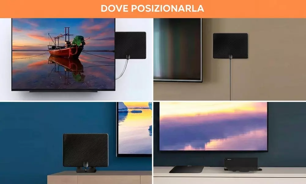 Interne digitale TV-Antenne 1080p Full HD mit Signalverstärker